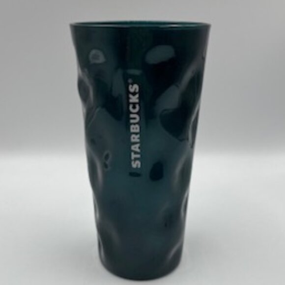 Starbucks Dark Green Mottled Glass Cold Cup Tumbler 18 Oz Fall 2021 - Picture 1 of 3